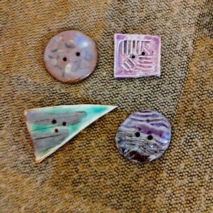 Handcrafted Unique Button Accents Set Of 4